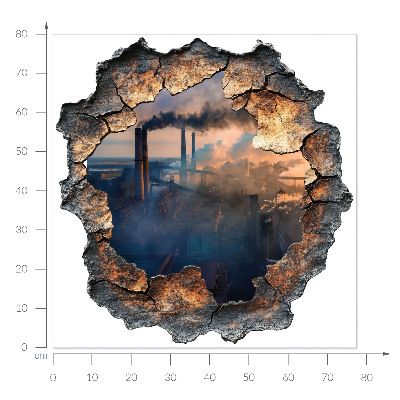 3D wall hole wallpaper 30x31 Industrial landscape