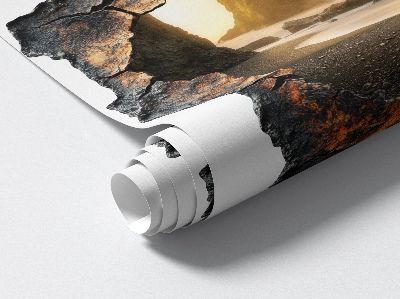 3D wall hole wallpaper 31x31 Water rocks