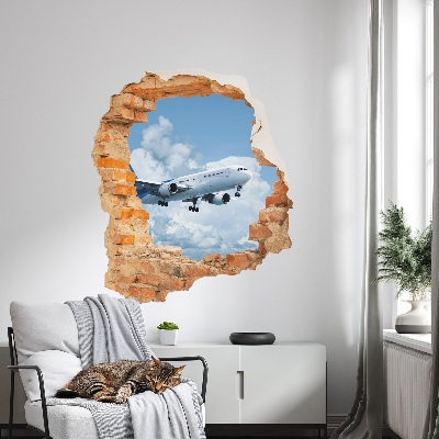 3D wall hole wallpaper 27x31 Aerial discovery