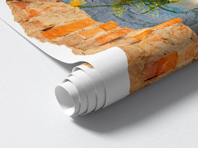 3D wall hole wallpaper 27x31 Rural landscape