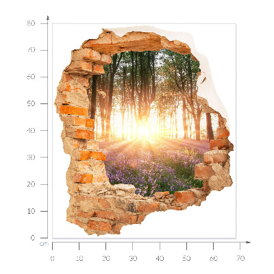 3D wall hole wallpaper 27x31 Forest Breakthrough