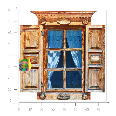 Window sticker wallpaper 30x31 Rustic window