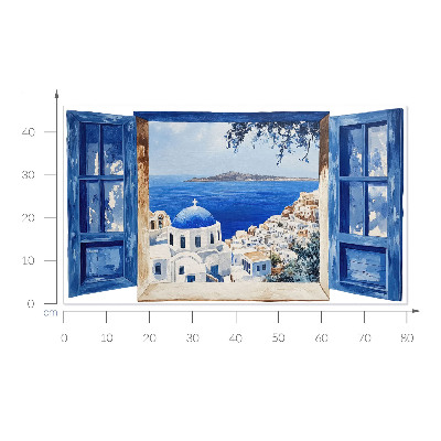 Window sticker wallpaper 31x18 Greek landscape