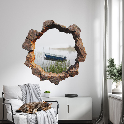 3D wall hole wallpaper 31x31 Stone Lake