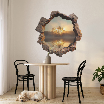 3D wall hole wallpaper 31x31 Landscape through the rocks