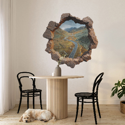 3D wall hole wallpaper 31x31 Mountain hike