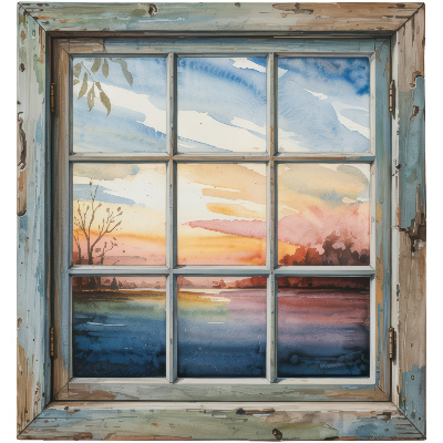 Window sticker wallpaper 29x31 Window watercolors
