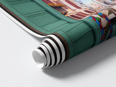 Window sticker wallpaper 18x31 A picturesque canal