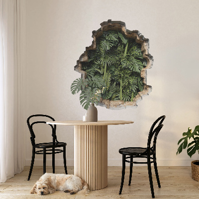 3D wall hole wallpaper 29x31 Tropical nature