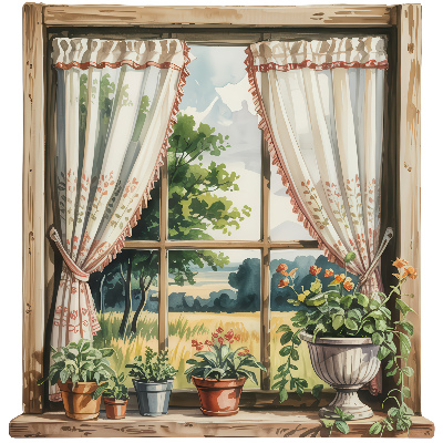 Window sticker wallpaper 31x31 Idyllic window