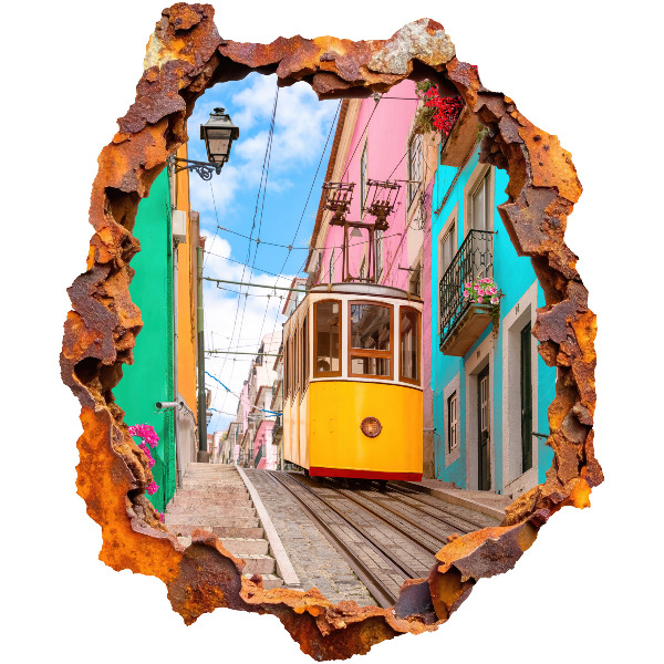 3D wall hole wallpaper 26x31 Nostalgic landscape