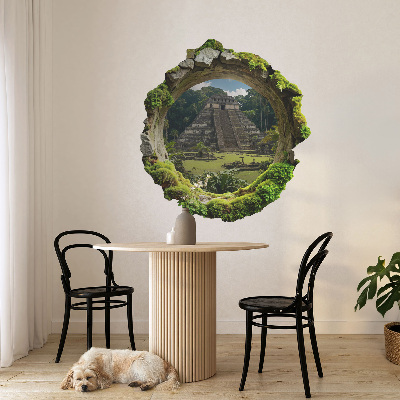 3D wall hole wallpaper 29x31 Tropical scenery