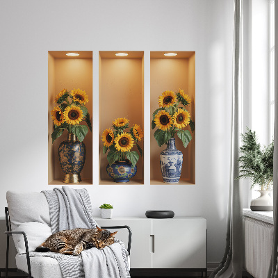 3D effect wall sticker 31x29 Sunflower bouquets