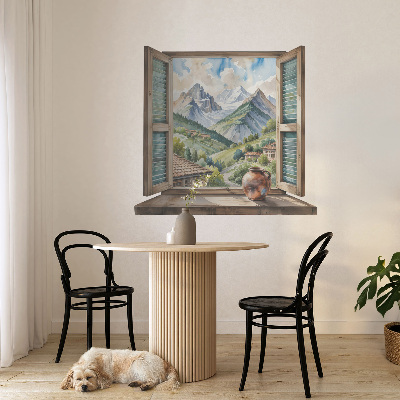 Window sticker wallpaper 31x29 Mountain landscape