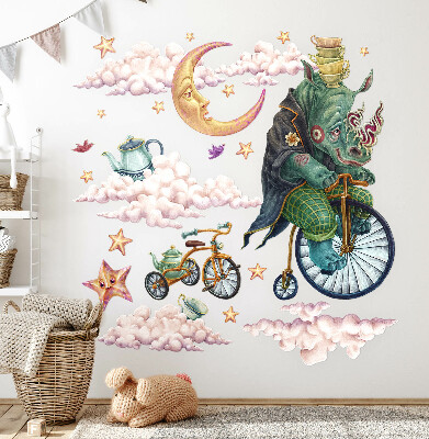 Wall sticker 100x134 The enchanted animal kingdom in a cartoon style