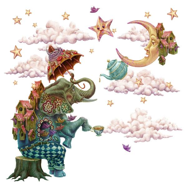 Wall sticker 100x132 Animals in cartoon fairy style