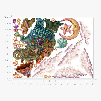 Wall sticker 100x132 Animals in cartoon fairy style