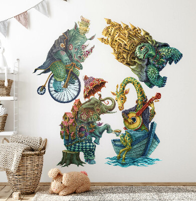 Wall sticker 100x122 Animals in magical cartoon style