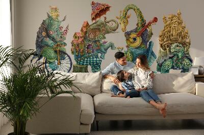 Wall sticker 100x122 Animals in magical cartoon style