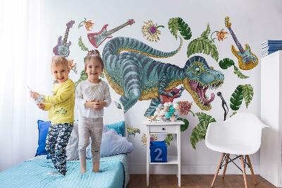 Wall sticker 100x148 Musical cartoon dinosaur with instruments