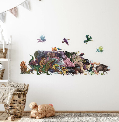 Wall sticker 100x173 Cartoon animals from the magical world