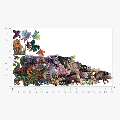 Wall sticker 100x173 Cartoon animals from the magical world