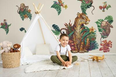Wall sticker 100x132 Jungle safari with cartoon animals