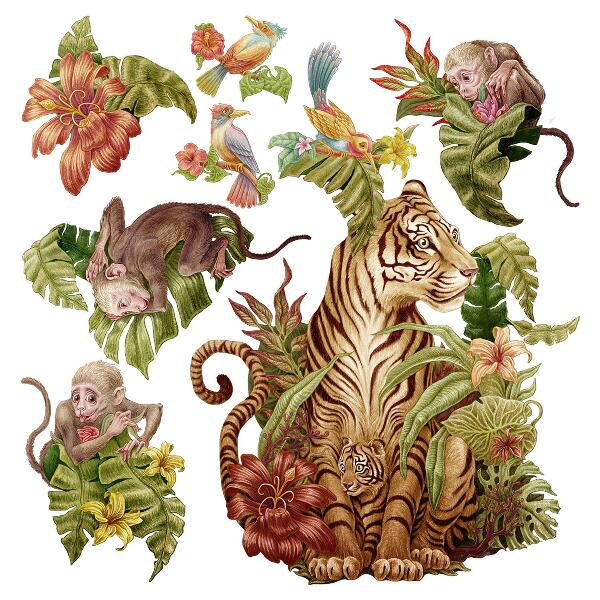 Wall sticker 100x133 Jungle safari with pastel animals