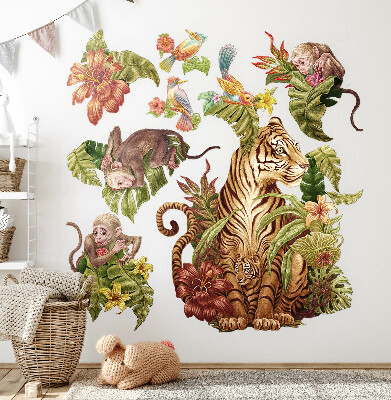 Wall sticker 100x133 Jungle safari with pastel animals