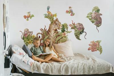 Wall sticker 100x133 Jungle safari with pastel animals