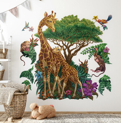 Wall sticker 100x149 Safari with wild animals in cartoon form