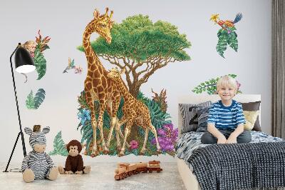 Wall sticker 100x149 Safari with wild animals in cartoon form