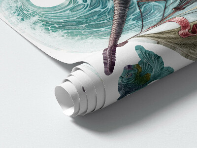 Wall sticker 100x109 An underwater land of cartoon creatures