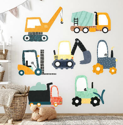 Wall sticker 100x152 Workers' vehicles in construction colors