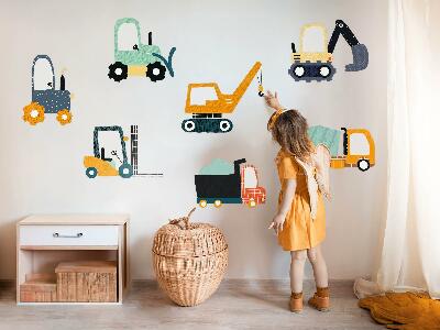 Wall sticker 100x152 Workers' vehicles in construction colors