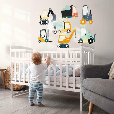 Wall sticker 100x152 Workers' vehicles in construction colors