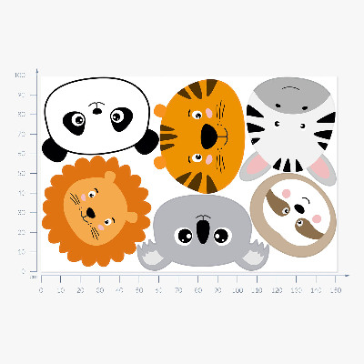 Wall sticker 100x152 A charming safari with wild animals