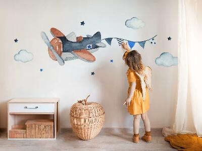 Wall sticker 100x158 Pastel plane in the watercolor sky