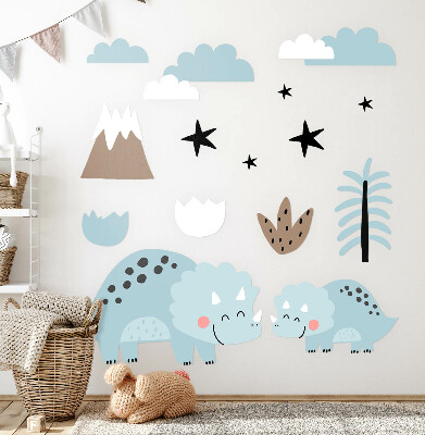 Wall sticker 100x169 Dinosaurs in pastel vegetation
