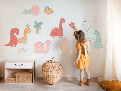 Wall sticker 100x153 Pastel world of dinosaurs in boho style