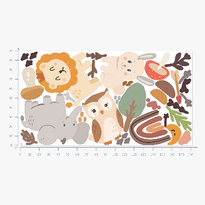 Wall sticker 100x182 Charming animal pattern in boho style