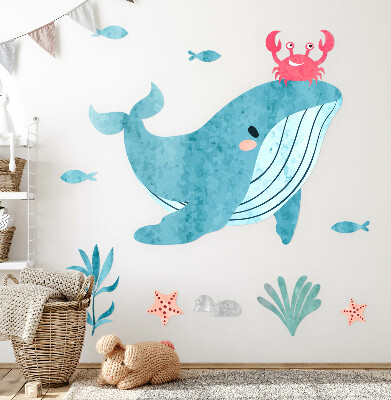 Wall sticker 100x121 An underwater land of watercolor creatures