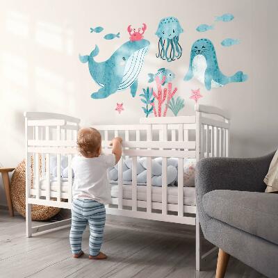 Wall sticker 100x182 A sea paradise in a watercolor style