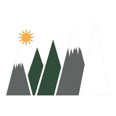 Wall sticker 100x161 Mountain peaks covered with snow illustration