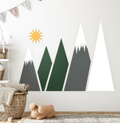 Wall sticker 100x161 Mountain peaks covered with snow illustration