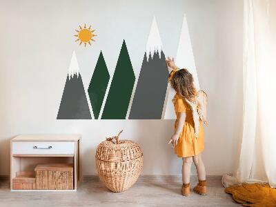Wall sticker 100x161 Mountain peaks covered with snow illustration
