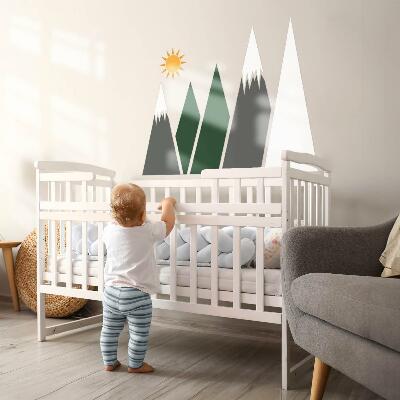 Wall sticker 100x161 Mountain peaks covered with snow illustration
