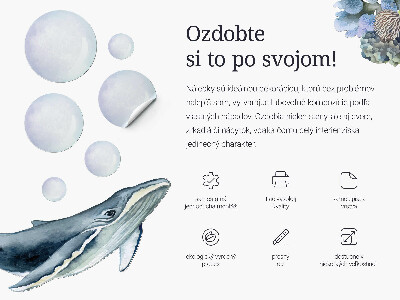 Wall sticker 100x103 An underwater fairy tale with jellyfish in pastel colors