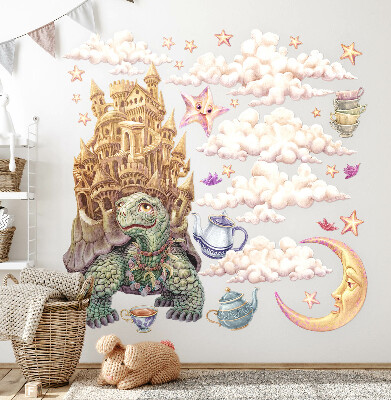 Wall sticker 100x128 Animals in a pastel cartoon aesthetic