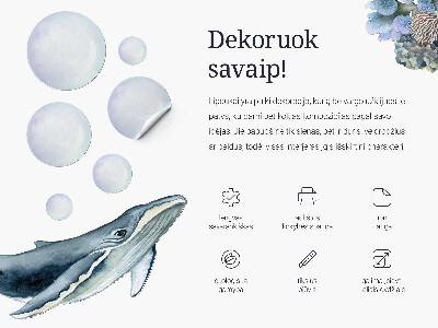 Wall sticker 130x115 Mermaid among shells underwater stories